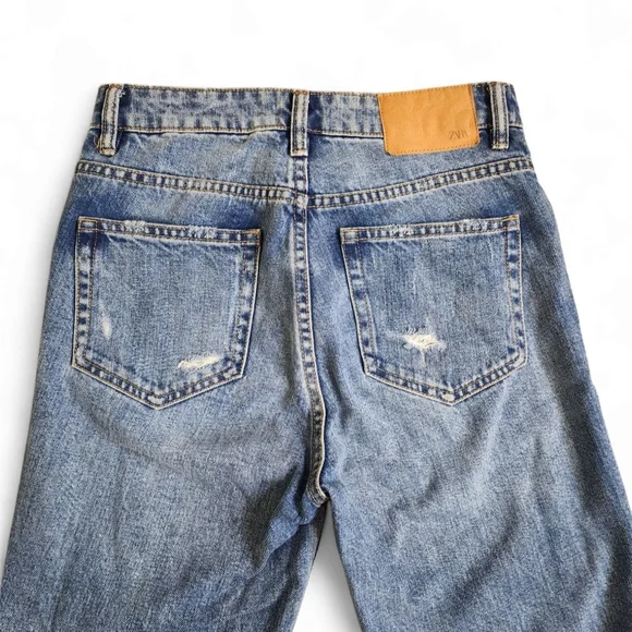 ZARA High Rise Distressed Ripped Jeans Size 25 Grunge Style - Picture 8 of 10